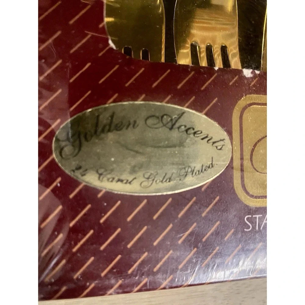 NEW Stanley Roberts Rogers Gold Precious Rose 20pc Electroplated Flatware VTG